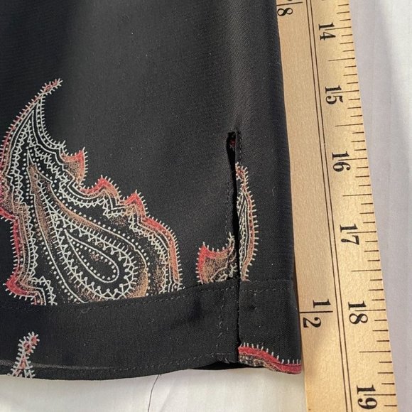 Emma James Womens Black Paisley Print Button-Down Collared Blouse Size 12 Office - Picture 9 of 9